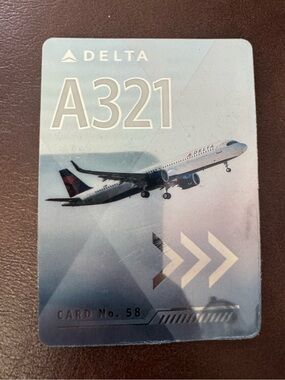 Delta A321 Collectible Card - Light Blue & White